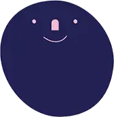 Círculo azul sonriente